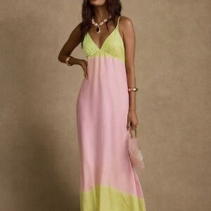Gypsy 05 Vibrant Pink and Lime Maxi Dress